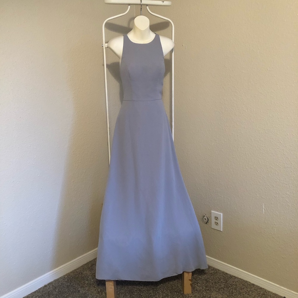 Crew neck Chiffon Gown | Hayley Paige Occasions